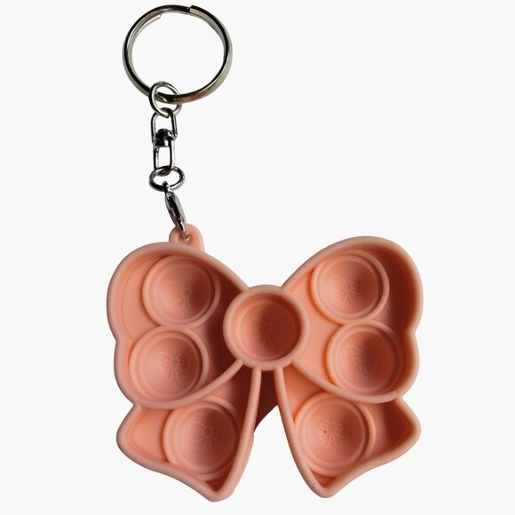 Butterfly Pop It Fidget Keychain Toy Pink Sensory Relief Stress Ball Keyring - Picture 2 of 5